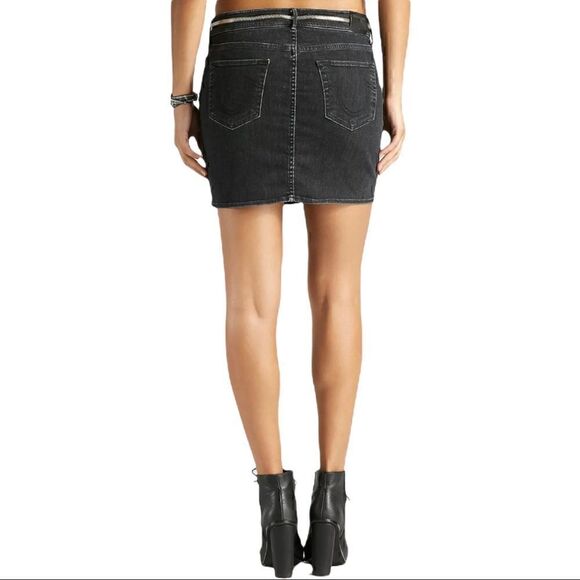 Joan Smalls True Religion Black Denim Mini - Picture 4 of 11